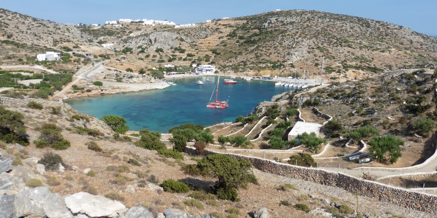The small harbour bay of Mersini on Schinoussa